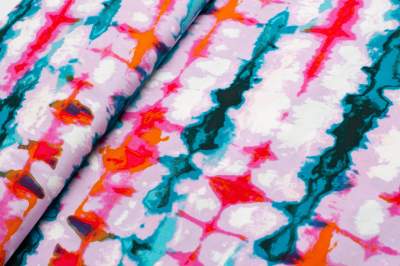 Tkanina wiskoza tie dye róż