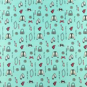 Tkanina silki wzór części garderoby kolor ciemny miętowy