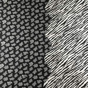 Dzianina jersey ity wzór zebra brokat kolor czarno biały KUPON 100 cm