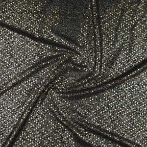 Dzianina na sukienki wzór złote kropki