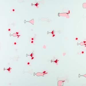 Tkanina silki wzór party koktajle kolor szaro błękitny