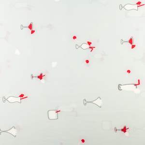 Tkanina silki wzór party koktajle kolor jasny szary