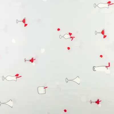 Tkanina silki wzór party koktajle kolor jasny szary