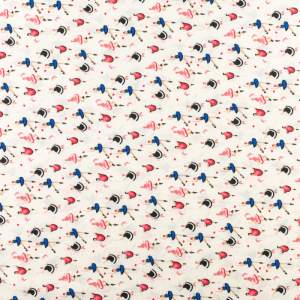 Tkanina silki wzór baletnice kolor różowo chabrowy