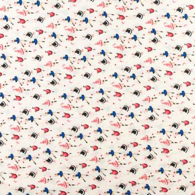 Tkanina silki wzór baletnice kolor różowo chabrowy