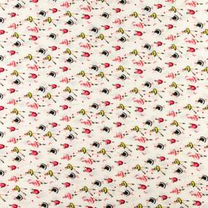 Tkanina silki wzór baletnice kolor różowo żółty