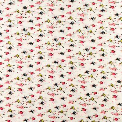 Tkanina silki wzór baletnice kolor różowo żółty