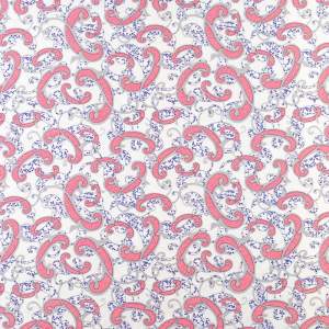 Tkanina silki wzór paisley kolor różowo czerwony