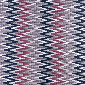 Dzianina jersey ity wzór zygzak kolor różowo granatowy