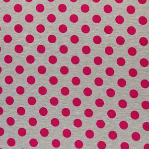 Dzianina Punto wzór duże grochy kolor amarantowy