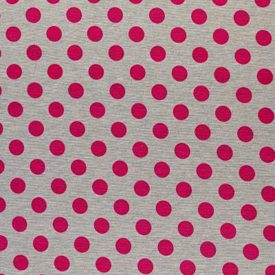 Dzianina Punto wzór duże grochy kolor amarantowy