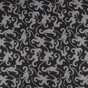 Dzianina Punto wzór ornamenty kolor czarny