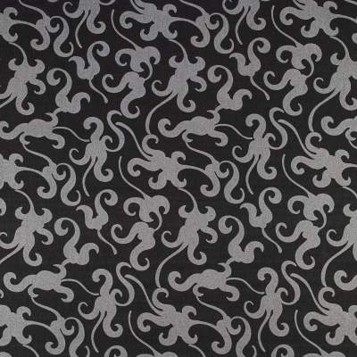 Dzianina Punto wzór ornamenty kolor czarny