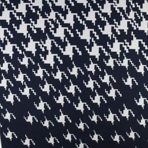 Dzianina Punto wzór duża pepitka kolor granatowy