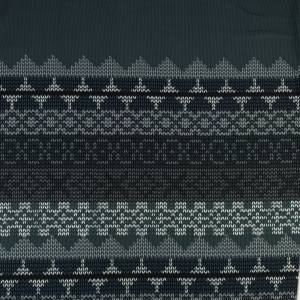 Dzianina Punto wzór border jednostronny kolor ciemny szary