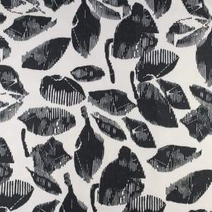 Dzianina Punto wzór listki kolor czarny