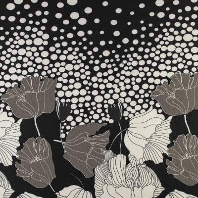 Dzianina Punto wzór border dwustronny kolor czarny