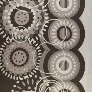 Dzianina Punto wzór border jednostronny kolor beżowo brązowy