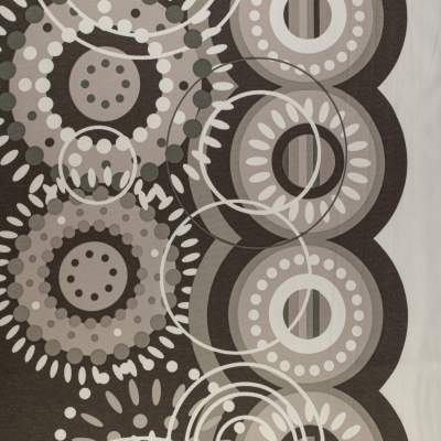 Dzianina Punto wzór border jednostronny kolor beżowo brązowy