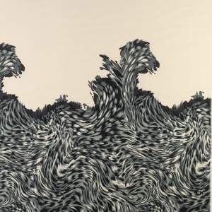 Dzianina Punto wzór border dwustronny kolor ecru