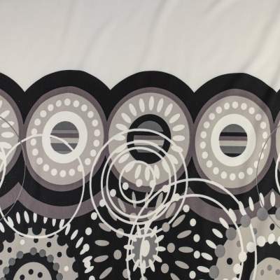 Dzianina Punto wzór border jednostronny kolor czarny