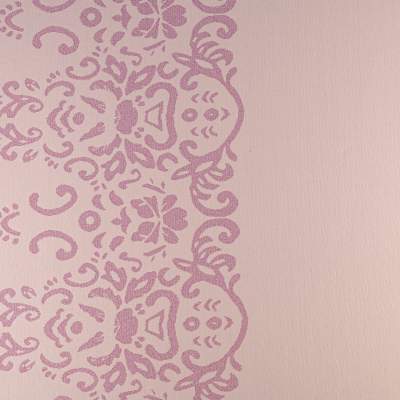 Dzianina Punto wzór ornamenty kolor jasny różowy KUPON 100 cm