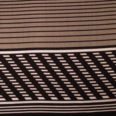 Dzianina Punto wzór pasy kolor brązowy