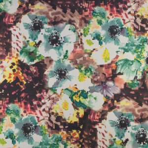 Dzianina Punto Lacosta wzór abstakcyjny kolor brązowo zielony