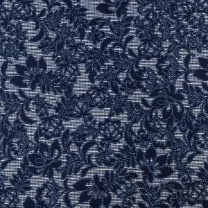 Dzianina Zara Nurek wzór kwiaty kolor granatowy