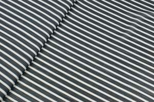 Tkanina szyfon kreszowany wzór pasy czarne/białe