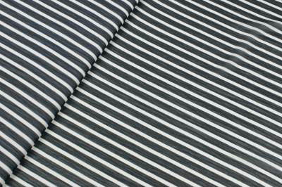 Tkanina szyfon kreszowany wzór pasy czarne/białe