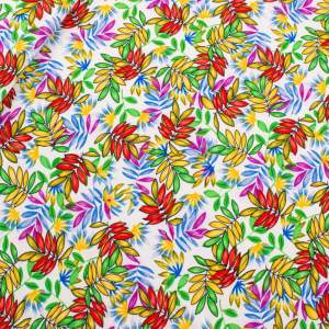 Tkanina Silki Wzór Liście kolor czerwony