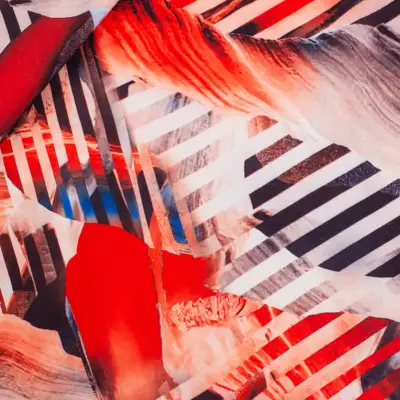 Tkanina Silki Wzór Pasy Mazany kolor czerwony 