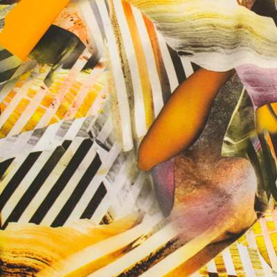 Tkanina Silki Wzór Pasy Mazany kolor musztardowy