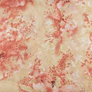 Tkanina szyfon gnieciony wzór kwiaty kolor beżowy