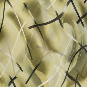 Tkanina szyfon wzór abstrakcyjny kolor oliwkowy