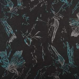 Tkanina szyfon wzór abstrakcyjny błysk kolor turkusowo czarny