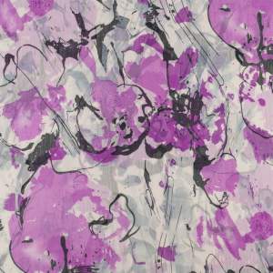 Tkanina szyfon kreszowany wzór abstrakcyjny kolor fioletowo czarny