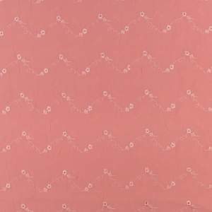 Tkanina szyfon haftowany wzór kwiaty kolor brudny różowy