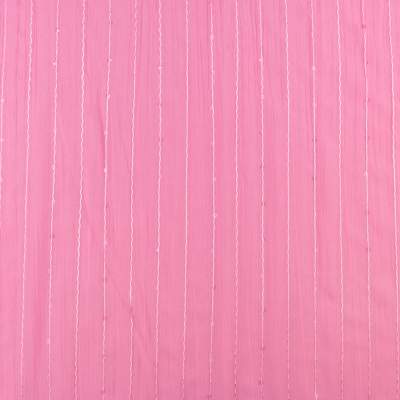 Tkanina szyfon haftowany z cekinami kolor różowy