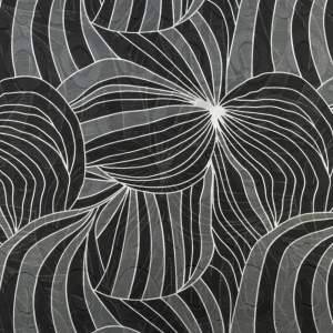 Tkanina szyfon haftowany wzór abstrakcyjny kolor szaro czarny