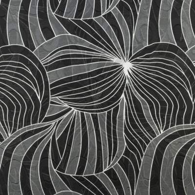 Tkanina szyfon haftowany wzór abstrakcyjny kolor szaro czarny