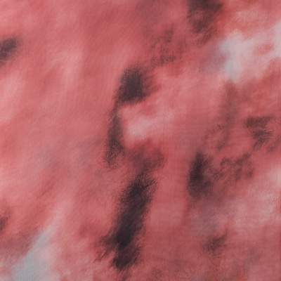 Tkanina szyfon wzór abstrakcyjny kolor różowo czarny