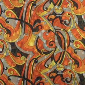 Tkanina szyfon wzór abstrakcyjny kolor pomarańczowy