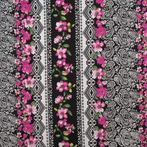 Tkanina Wiskoza – wzór orientalny, kolor czarny