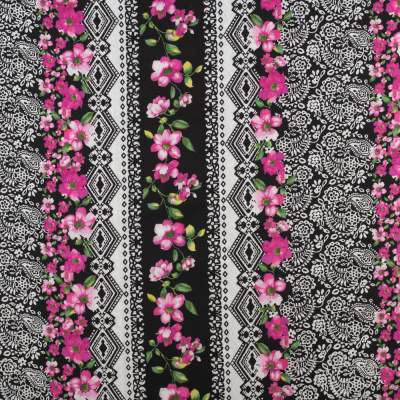 Tkanina Wiskoza – wzór orientalny, kolor czarny