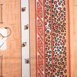 Tkanina Dekoracyjna wzór abstrakcyjna panterka kolor brzoskwiniowy