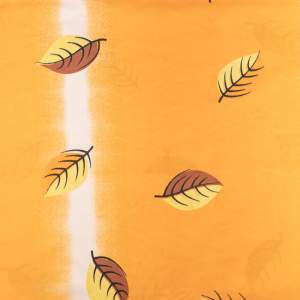 Tkanina Dekoracyjna wzór liście kolor pomarańczowy