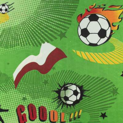 Tkanina Dekoracyjna wzór piłkarski kolor zielony