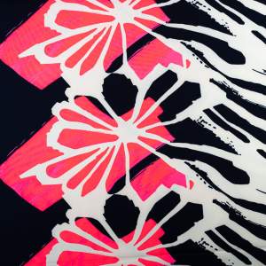 Tkanina Barbie wzór abstrakcyjny kolor granatowy